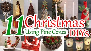 11 Simple Christmas Decorations Using Pine Cones  DIY Christmas Decor [upl. by Neenej]