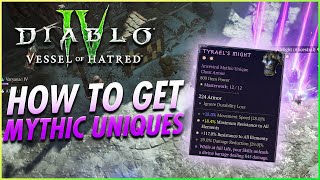 Diablo 4  Season 6 Mythic Unique Full Farming Guide Vessel of Hatred [upl. by Jacinto331]