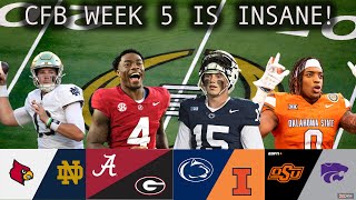 COLLEGE FOOTBALL WEEK 5 BEST GAMES amp BETS [upl. by Madigan]