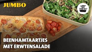 Wat eten we Beenhamtaartjes met erwtensalade [upl. by Yarod450]