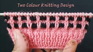 Two Colour Knitting PatternMulticolor Colour DesignsLeftover Wool Used [upl. by Mulvihill]