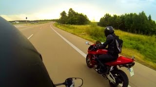 Honda CBR 600 RR vs Yamaha R6  Acceleration  5 Perspectives 1080p [upl. by Rafa]