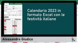 Calendario 2024 Excel gestisci le festività Italiane con facilità [upl. by Akilak176]