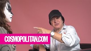 Gene Simmons Gives KISS Makeup Tutorial  Cosmopolitan [upl. by Rockel]