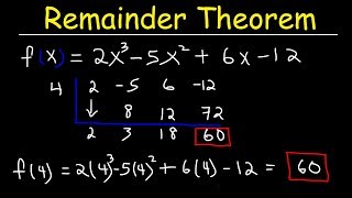 Remainder Theorem and Synthetic Division of Polynomials [upl. by Amsirac]