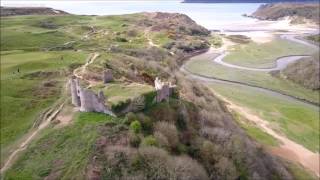 Pennard Castle Gower Peninsula Wales  Dji Mavic Pro drone  Skydronauts [upl. by Edmunda656]