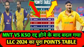 MNT VS KSO रद्द होने के बाद LLC 2024 का पूरा POINTS TABLE  llc cricket 2024 live  llc cricket 2024 [upl. by Dragon688]