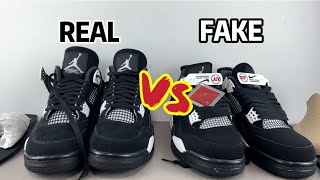 Real VS Fake Air Jordan 4 White Thunder [upl. by Elia]