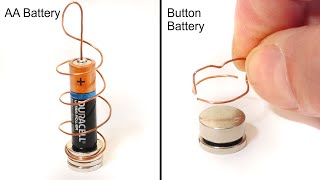 DIY Button Battery Homopolar Motor  Science Experiment [upl. by Maxi]