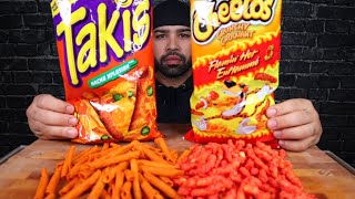 ASMR TAKIS amp FLAMIN HOT CHEETOS MUKBANG [upl. by Aittam]