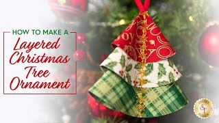 How to Make a Layered Christmas Tree Ornament  a Shabby Fabrics Tutorial [upl. by Airednaxela906]