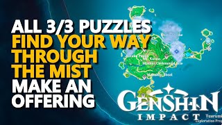 Find Your Way through the mist and make an offering at the perches Genshin Impact All 33 Puzzles [upl. by Neggem465]