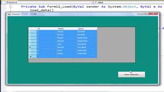 How to deselect all selected rows in a DataGridView control in VBnet [upl. by Alma]