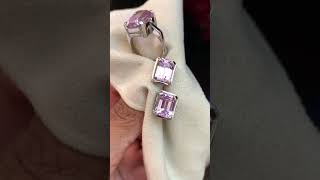 Natural Kunzite Ring and Earrings rings gemstonejewelry ringstone [upl. by Helyn]