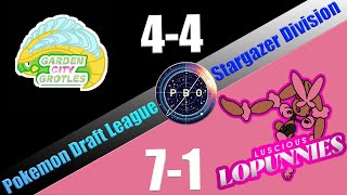 PBO STARGAZER SEMIFINALS  5 Garden City Grotles VS 1 Luscious Lopunnies  Pokemon Draft League [upl. by Colt]