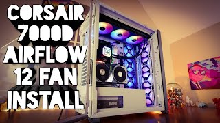 Corsair 7000D Airflow unboxing and installation with 12 fans amp the Corsair H170i Elite Capellix [upl. by Teyugn96]