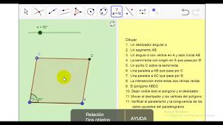 Construcción de paralelogramo un ángulo y lados variables [upl. by Longawa]