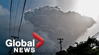 La Soufriere volcano erupts in biggest explosion yet threatening thousands in St Vincent [upl. by Donnie83]