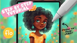 You Can Draw This Girl Character in PROCREATE  Step by Step Procreate Tutorial [upl. by Acacia]