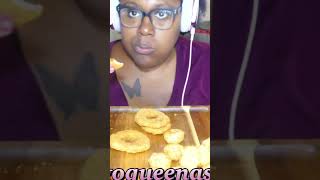 ASMR Eating chicken rings amp tator rounds fypshorts eatingsounds youtubeshorts [upl. by Bartel871]