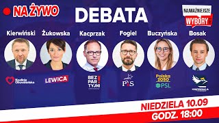 NA ŻYWO Najważniejsze Wybory DEBATA Przedstawiciele wszystkich komitetów [upl. by Inglebert602]