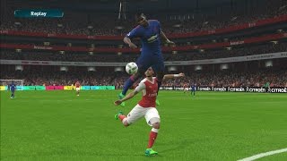 PES 2017  Arsenal vs Manchester United  POGBA jumps over OZIL amp Funny Goals  Gameplay PC [upl. by Anitsrik]