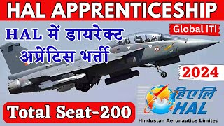 HAL में डायरेक्ट अप्रेंटिस भर्ती  HAL Apprenticeship Training 2024 [upl. by Duky439]