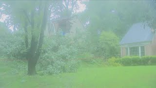 Tree falls on home in Potomac Maryland due to home [upl. by Mychael541]