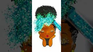 DIY Peekaboo Girl glitter afro hair creative ideas for kids kids girl kidsart [upl. by Maryn]