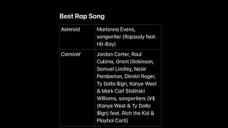 Grammy Nominations  Best Rap Album amp Best Rap Song [upl. by Gnilrits]