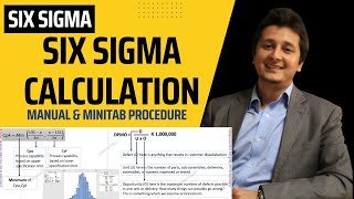 Six Sigma Calculation  Process Sigma Level Calculation  Process Capability  DPMO  Minitab [upl. by Durnan]