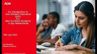 Webinar Aon Student Insurance for Non EU Students 06 Aug 2024 [upl. by Notsyrb]