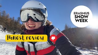 Snow Week in Sestriere Italy An honest review about the Skiing event [upl. by Hgielanna]