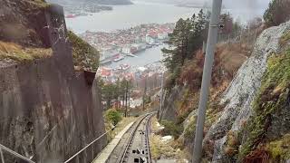 Bergen Norway Funicular Ride  Top to Bottom Adventure [upl. by Grey]