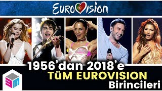 1956dan 2018e Tüm Eurovision Birincileri [upl. by Eirallam]