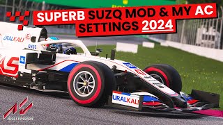 Assetto Corsa  AC  SuzQ Mods GREAT Haas 2021 Mod amp My AC FFB Settings 2024  Mexico F1 [upl. by Ydarg]