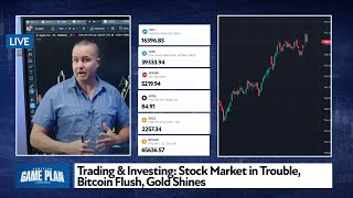 Trading amp Investing Stock Market in Trouble Bitcoin Flush Gold Shines giveaway gold [upl. by Elreath876]