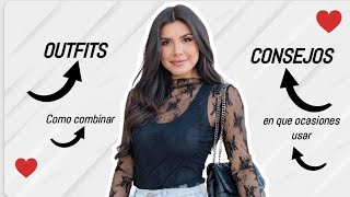 BLUSA DE ENCAJE ➤ TRANSPARENTE ➤ Cómo combinar y usarla  muchos OUTFITS para mujer [upl. by Htaeh179]