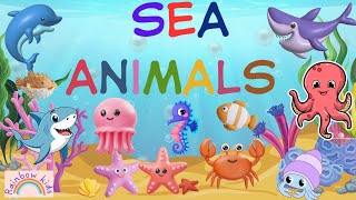 Sea Animals for kids  Aquatic Animals Names and videos English Vocabulary [upl. by Nommad]