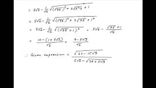 Simplify sqrt26  15sqrt3  5sqrt2  sqrt38  5sqrt3 [upl. by Kone]