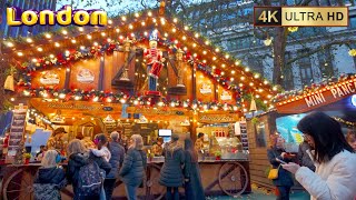 London Christmas Markets Tour 2024 Big Ben to Piccadilly Circus in 4K60 [upl. by Blithe]