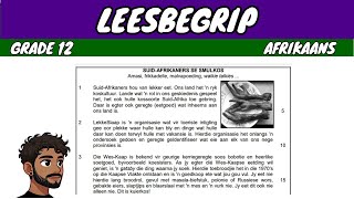 Leesbegrip Comprehension Grade 12 Afrikaans [upl. by Olfe]