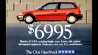 1991 Honda Civic Hatchback commercial  Easy To Handle [upl. by Amar]