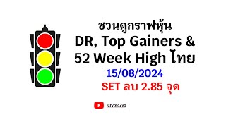 ชวนดูกราฟหุ้น DR Top Gainers amp 52 Week High ไทย 15082024 SET ลบ 285 จุด [upl. by Janela739]