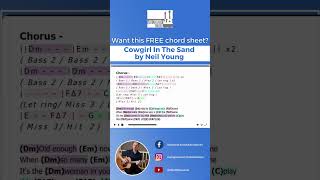 FREE CHORD SHEET  Cowgirl in the sand by Neil Young  Ian OBrien [upl. by Alliw]