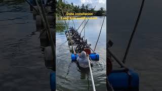 Installation Long Arm paddle wheel Aquaculture Aerator fishpond Aquaculture Longarmpaddlewheel [upl. by Roche]