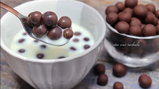 Homemade Chocos Recipe  Easy Breakfast Cereal at home  Chocolate Balls  Kids Breakfast Recipes [upl. by Auqenahs]