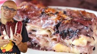 LASAGNA al RADICCHIO e FORMAGGIO e NOCI ricetta delle lasagne al radicchio con le noci [upl. by Benedick]