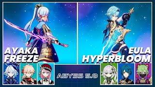 C0 Ayaka Freeze amp C0 Eula Hyperbloom  Spiral Abyss 50  Floor 12 9 Stars Genshin Impact [upl. by Horbal780]