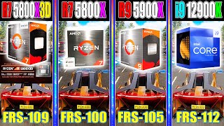 RYZEN 7 5800X3D vs RYZEN 7 5800X vs RYZEN 9 5900X vs i9 12900K  Gaming Comparison [upl. by Maisel18]